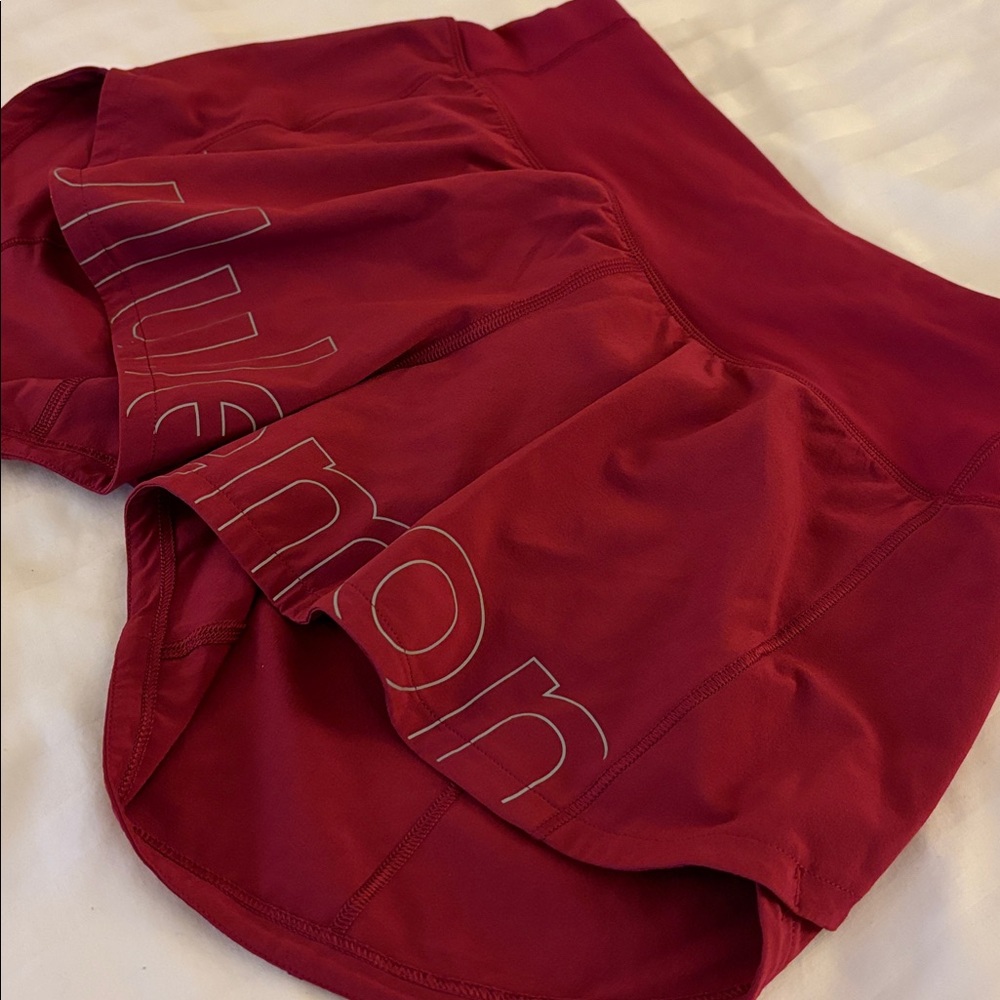 Lululemon Speed Up MR Shorts Lined graphic size 2 Pomegranate - Picture 3 of 8